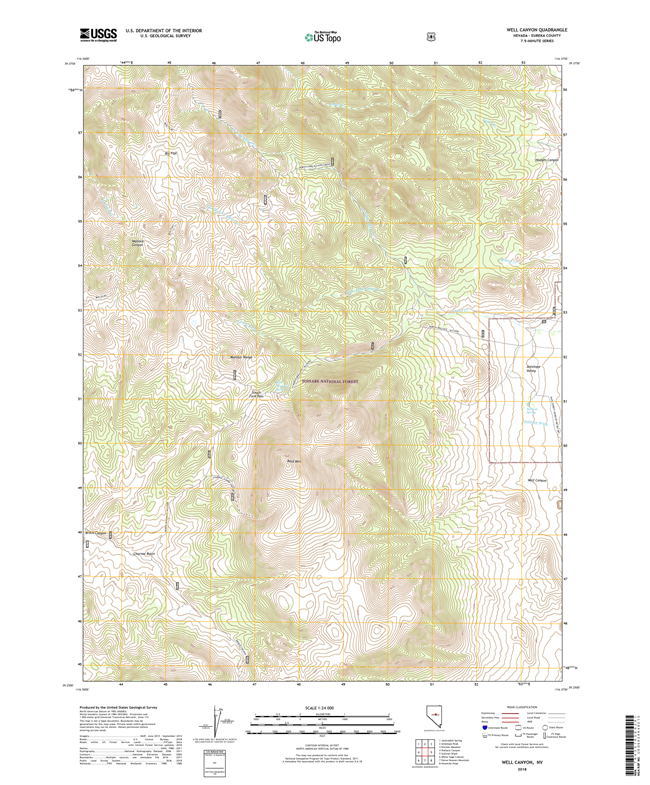 Well Canyon Nevada - 24k Topo Map