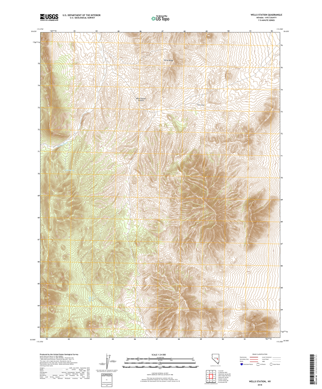 Wells Station Nevada - 24k Topo Map