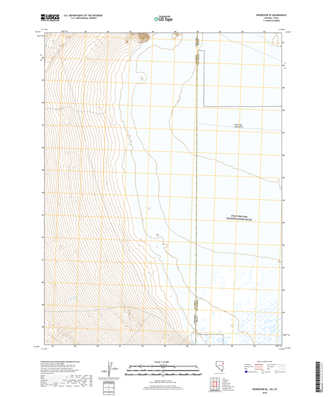 Wendover SE Nevada - Utah - 24k Topo Map