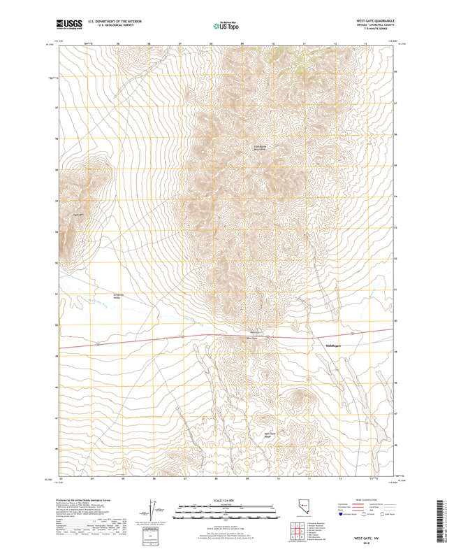 West Gate Nevada - 24k Topo Map