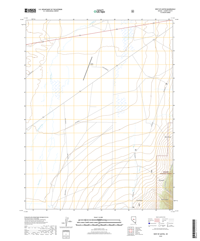West of Austin Nevada - 24k Topo Map
