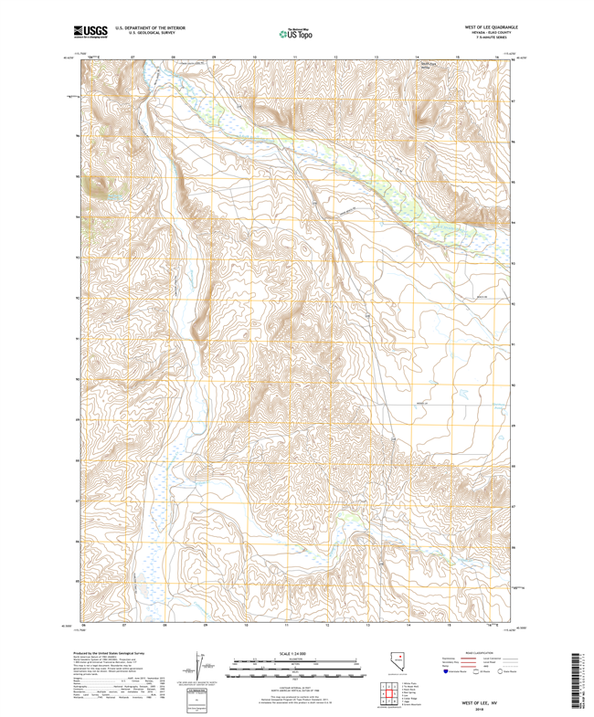 West of Lee Nevada - 24k Topo Map