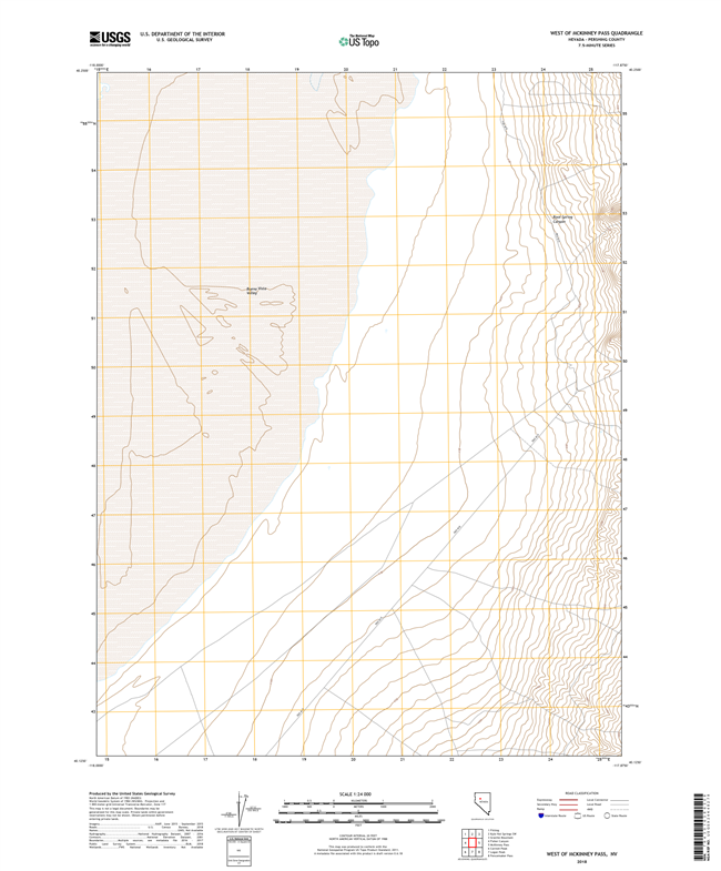 West of McKinney Pass Nevada - 24k Topo Map
