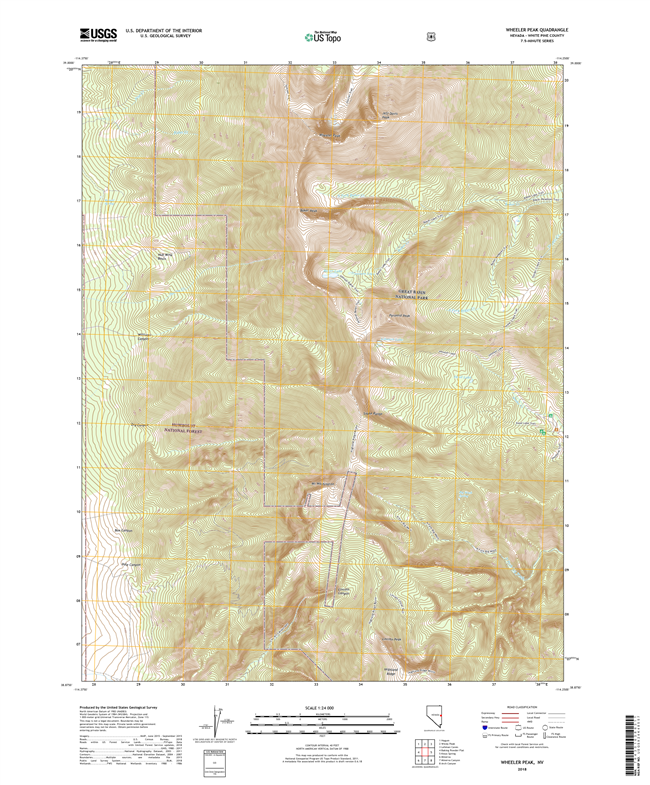 Wheeler Peak Nevada - 24k Topo Map