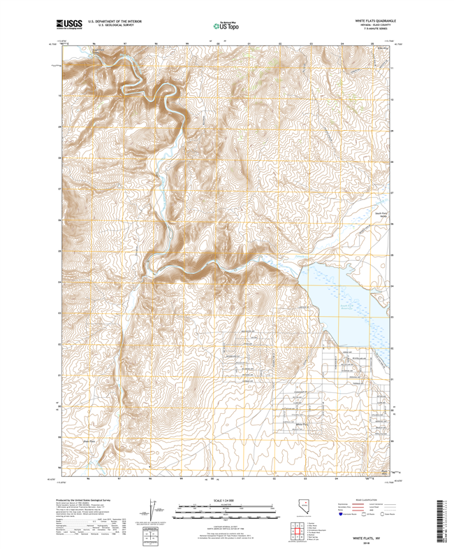 White Flats Nevada - 24k Topo Map