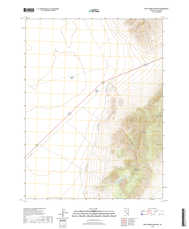 White Horse Mountain Nevada - 24k Topo Map