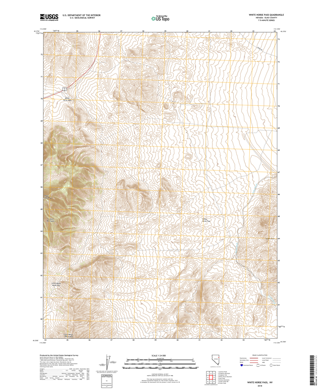 White Horse Pass Nevada - 24k Topo Map