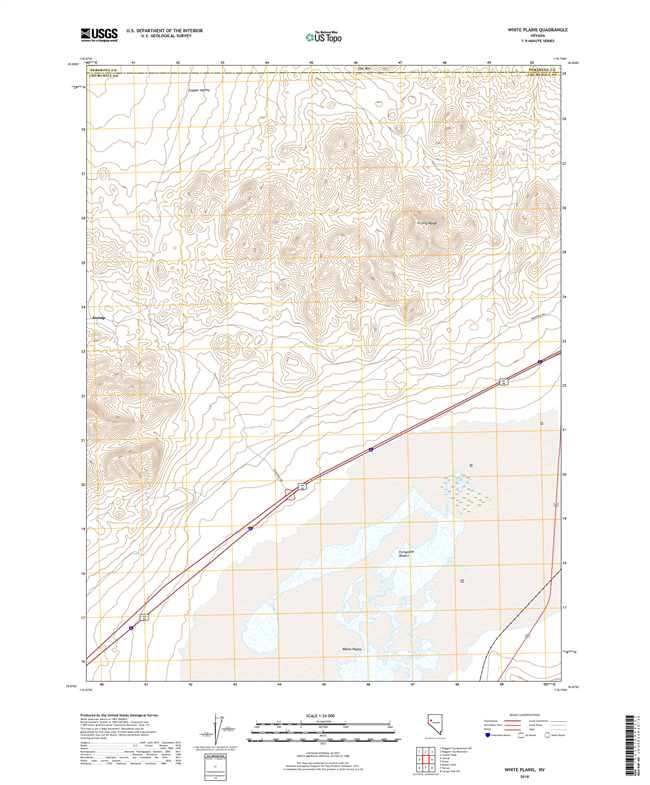 White Plains Nevada - 24k Topo Map