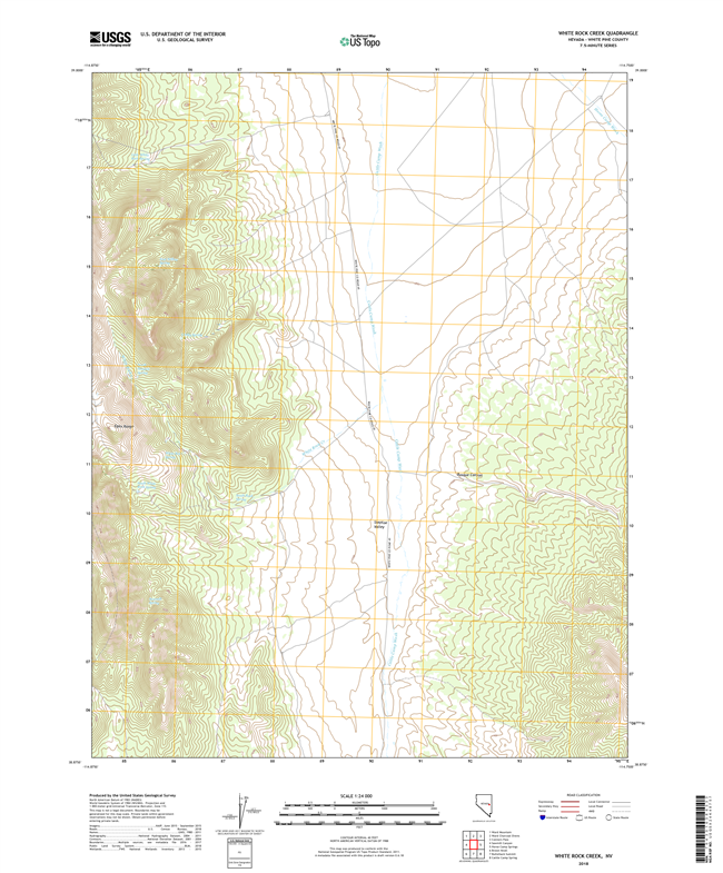 White Rock Creek Nevada - 24k Topo Map