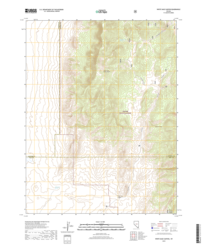 White Sage Canyon Nevada - 24k Topo Map