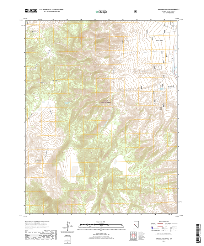 Wichman Canyon Nevada - 24k Topo Map