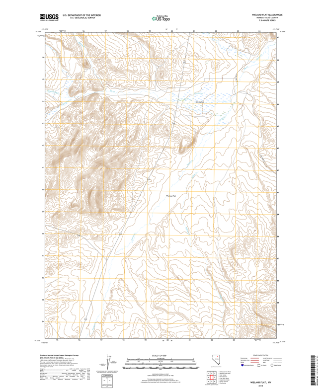 Wieland Flat Nevada - 24k Topo Map