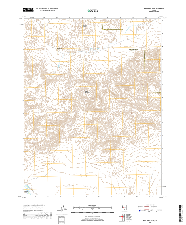 Wild Horse Basin Nevada - 24k Topo Map