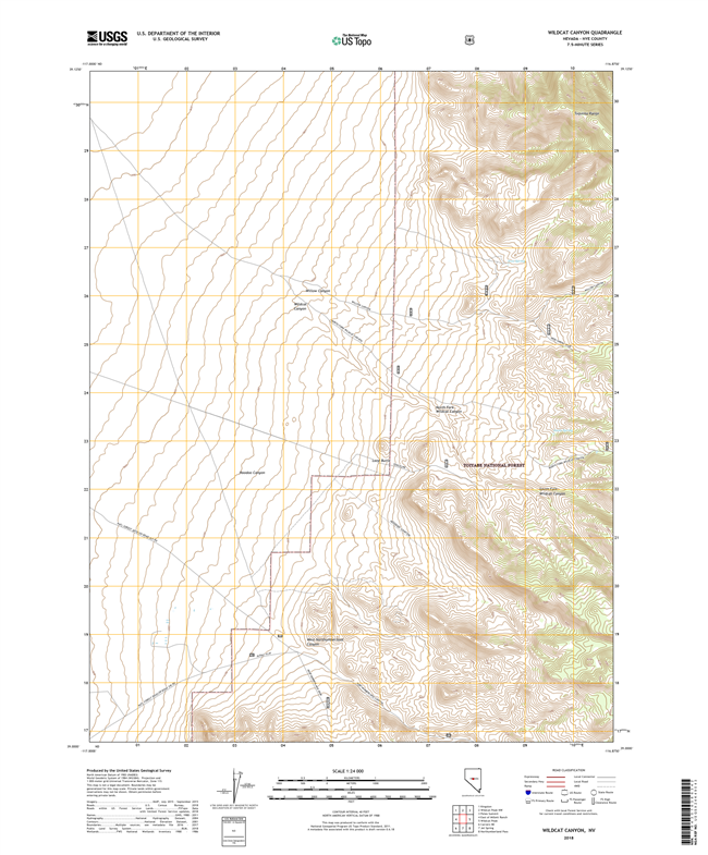 Wildcat Canyon Nevada - 24k Topo Map