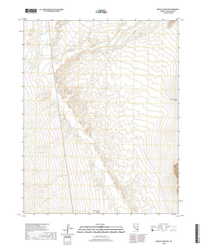 Wildcat Wash NW Nevada - 24k Topo Map