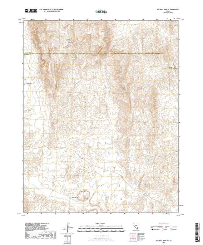Wildcat Wash SE Nevada - 24k Topo Map