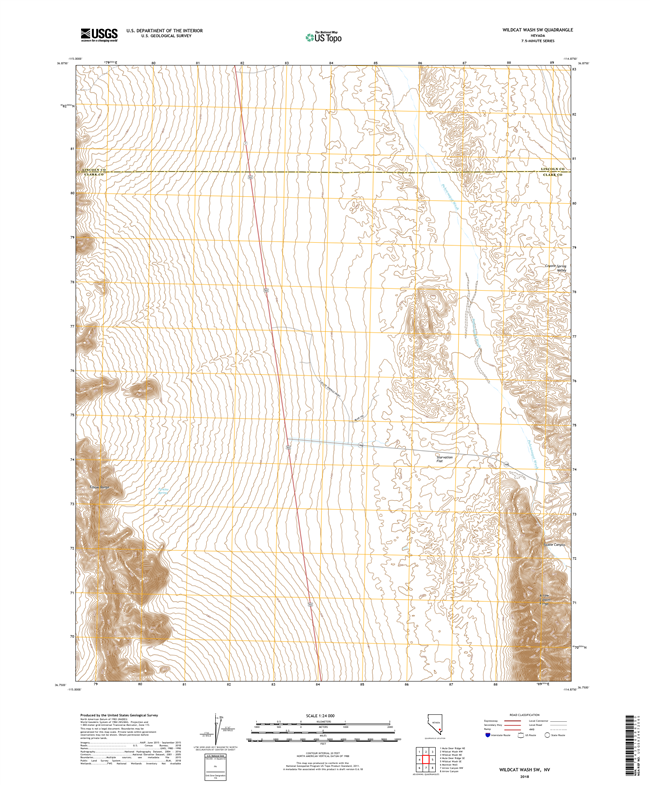 Wildcat Wash SW Nevada - 24k Topo Map
