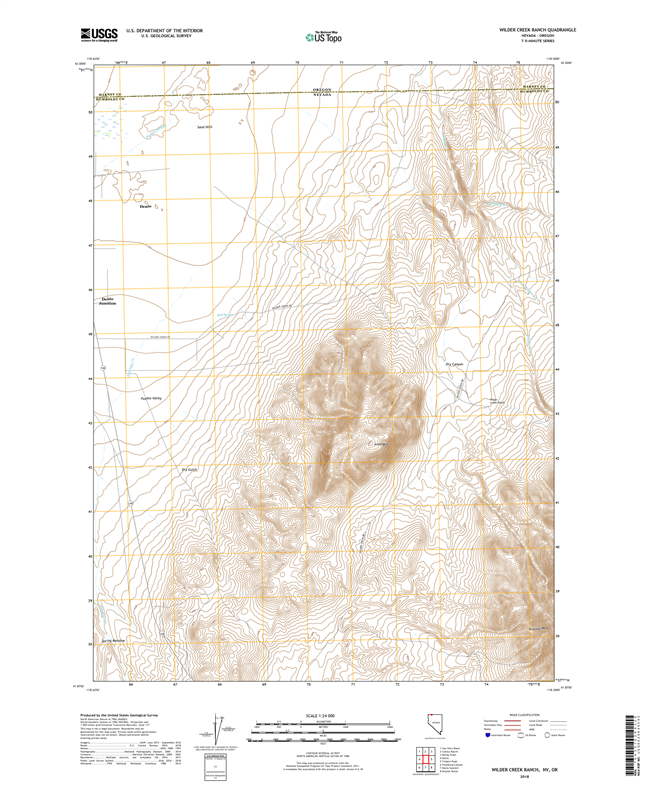 Wilder Creek Ranch Nevada - Oregon - 24k Topo Map