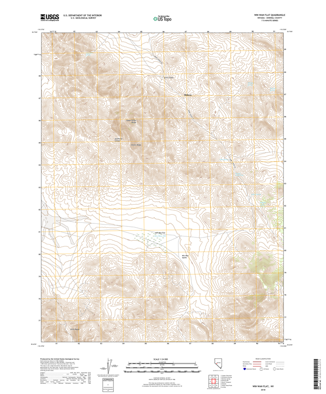 Win Wan Flat Nevada - 24k Topo Map
