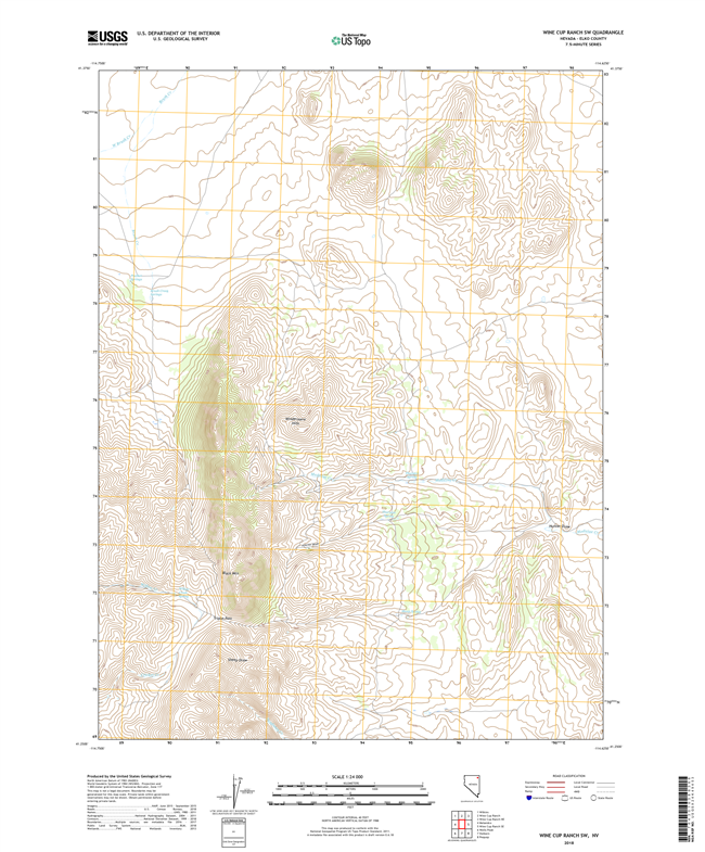 Wine Cup Ranch SW Nevada - 24k Topo Map