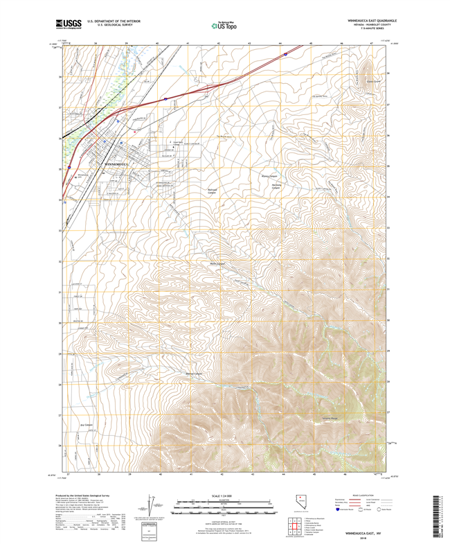 Winnemucca East Nevada - 24k Topo Map