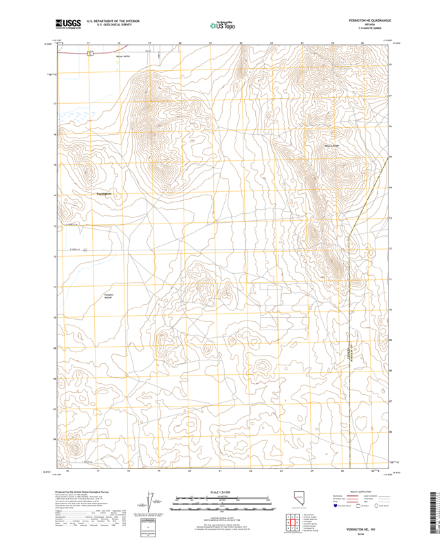 Yerington NE Nevada - 24k Topo Map