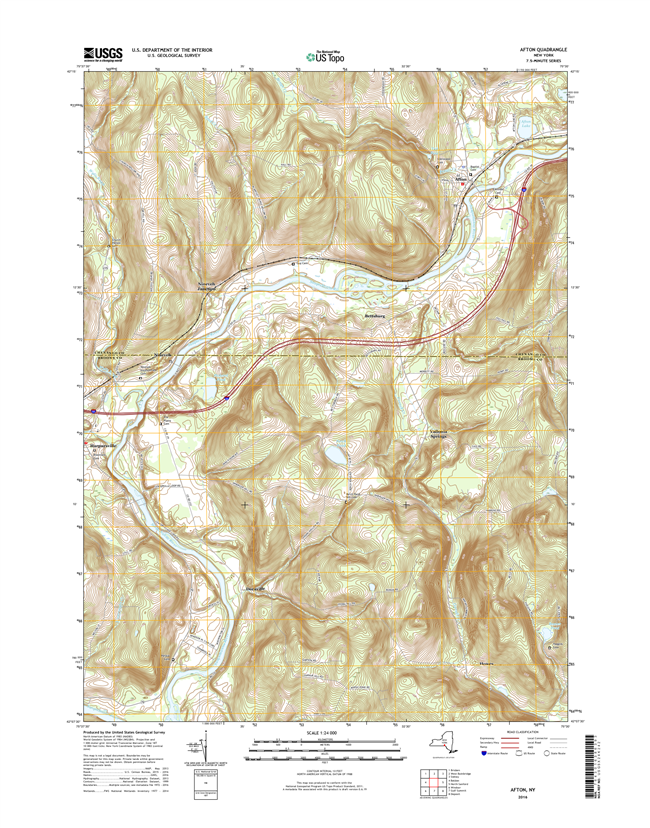 Afton New York - 24k Topo Map