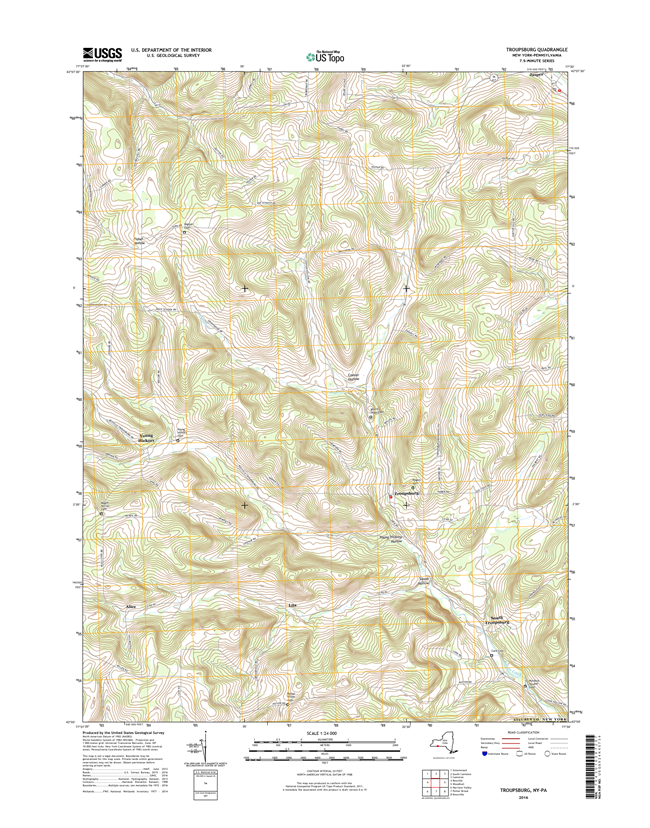 Troupsburg New York - Pennsylvania - 24k Topo Map