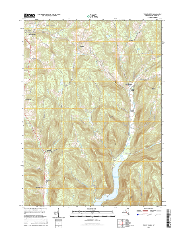 Trout Creek New York - 24k Topo Map