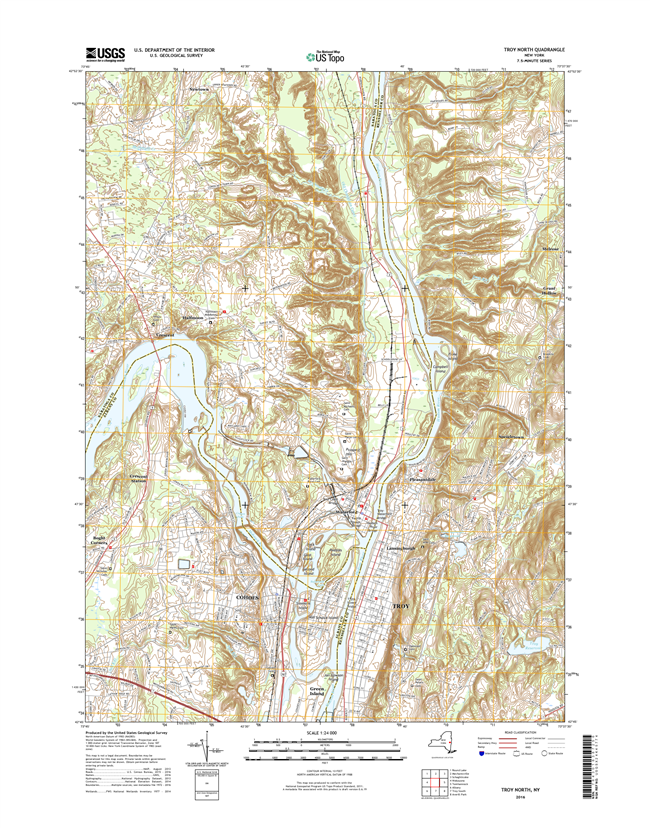 Troy North New York - 24k Topo Map