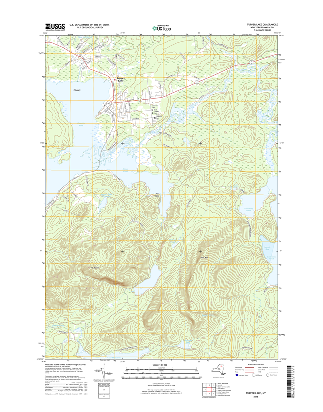 Tupper Lake New York - 24k Topo Map