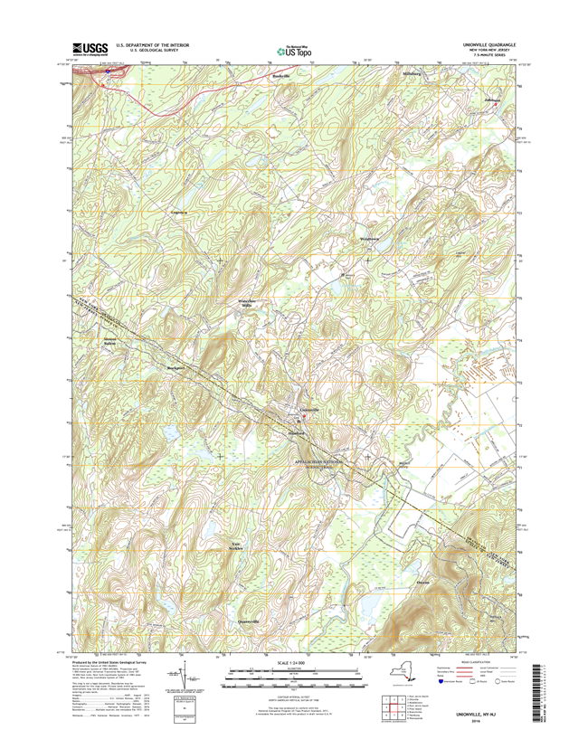Unionville New York - New Jersey - 24k Topo Map