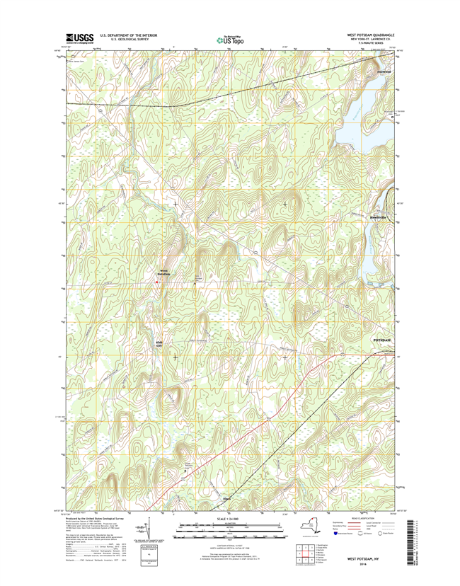 West Potsdam New York - 24k Topo Map