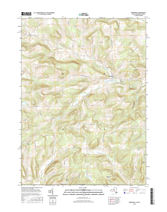 Woodhull New York - Pennsylvania - 24k Topo Map