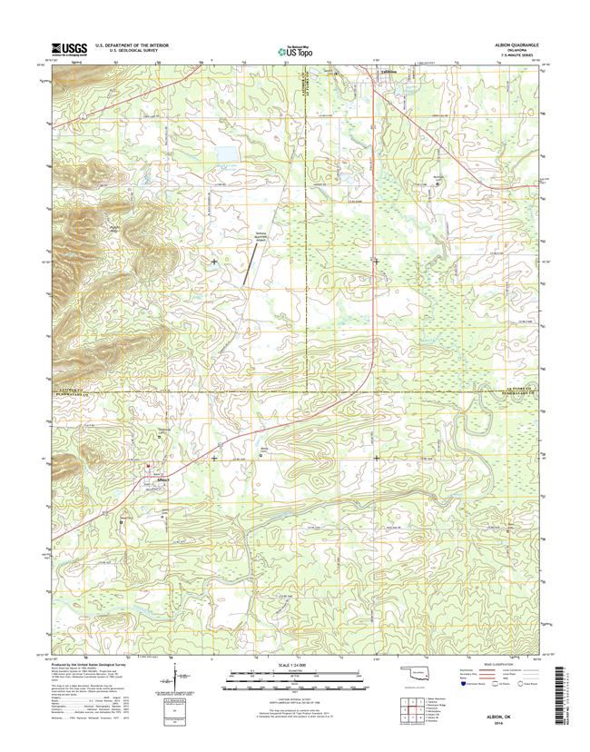 Albion Oklahoma  - 24k Topo Map