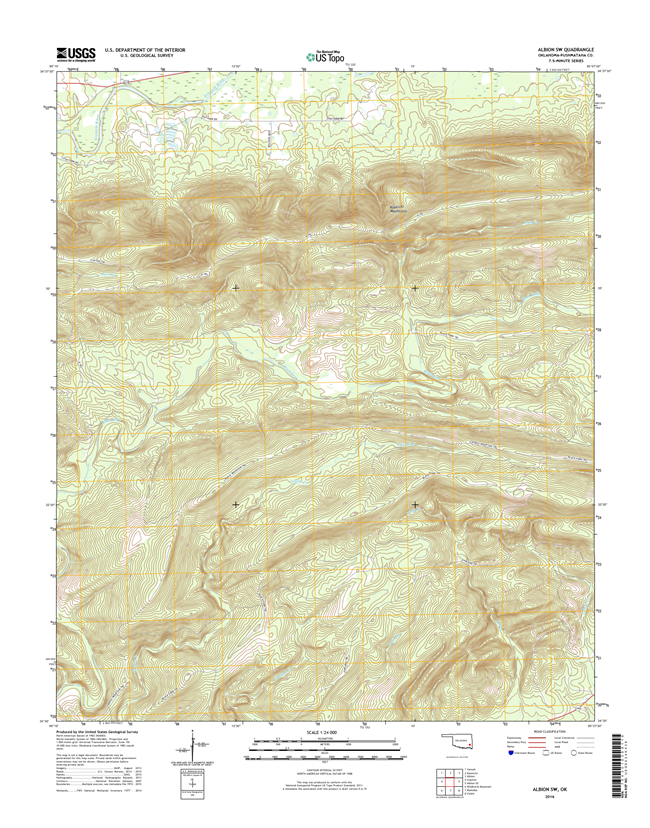 Albion SW Oklahoma  - 24k Topo Map