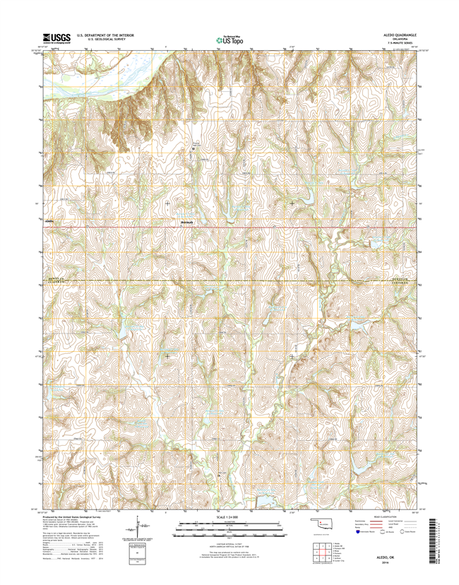 Aledo Oklahoma  - 24k Topo Map
