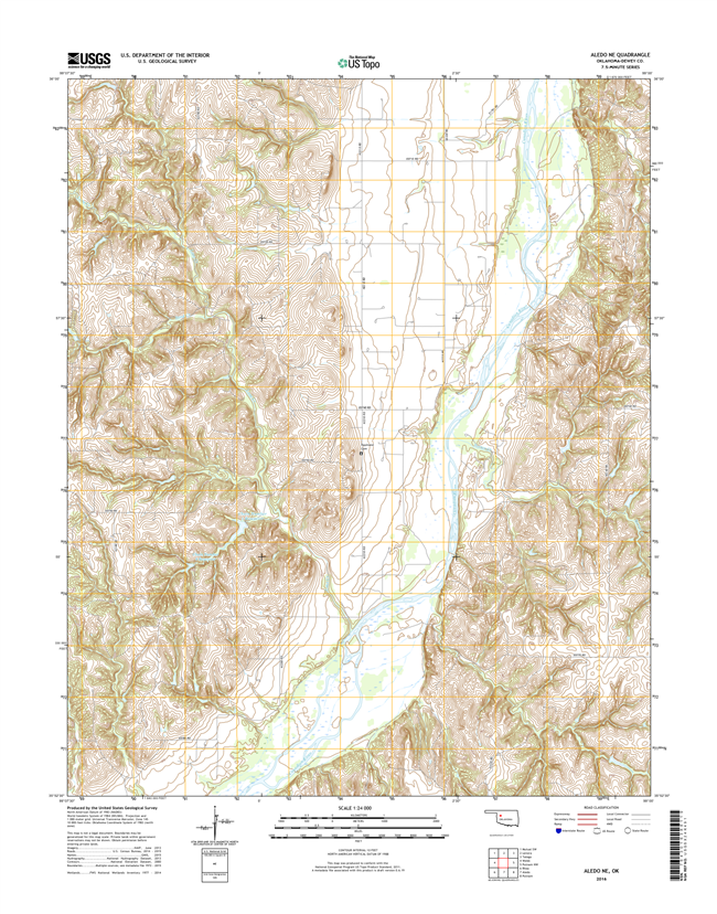 Aledo NE Oklahoma  - 24k Topo Map