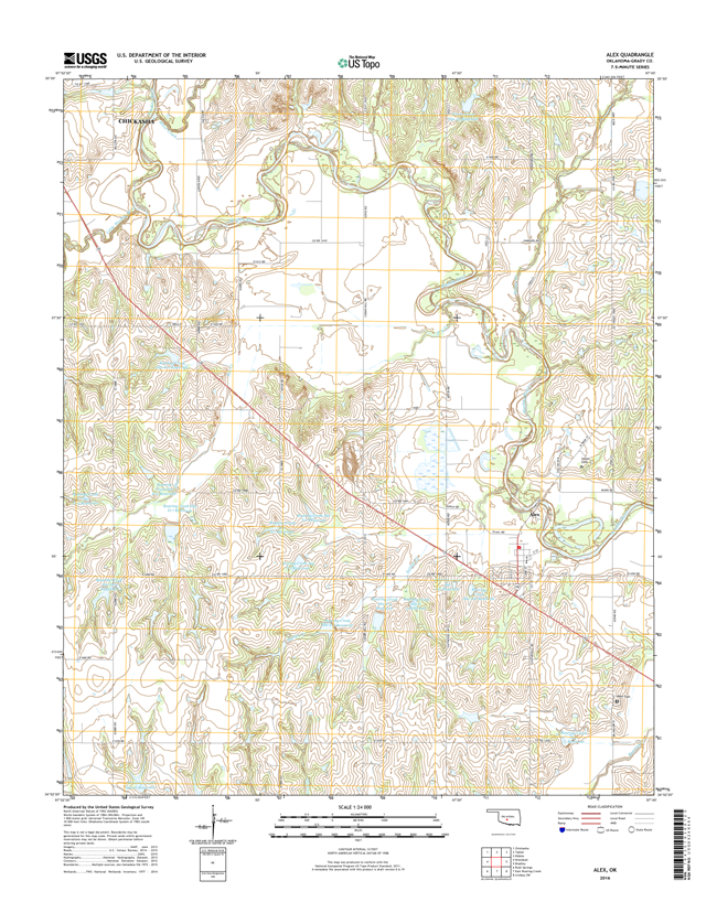 Alex Oklahoma  - 24k Topo Map