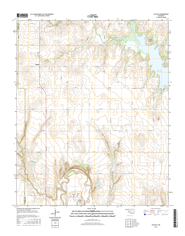 Alfalfa Oklahoma  - 24k Topo Map