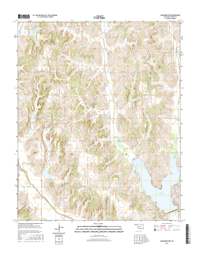 Anadarko NW Oklahoma  - 24k Topo Map