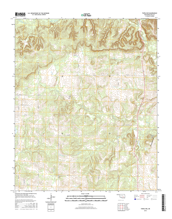 Tupelo NE Oklahoma  - 24k Topo Map