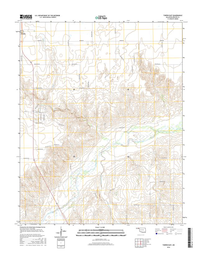 Turpin East Oklahoma  - 24k Topo Map
