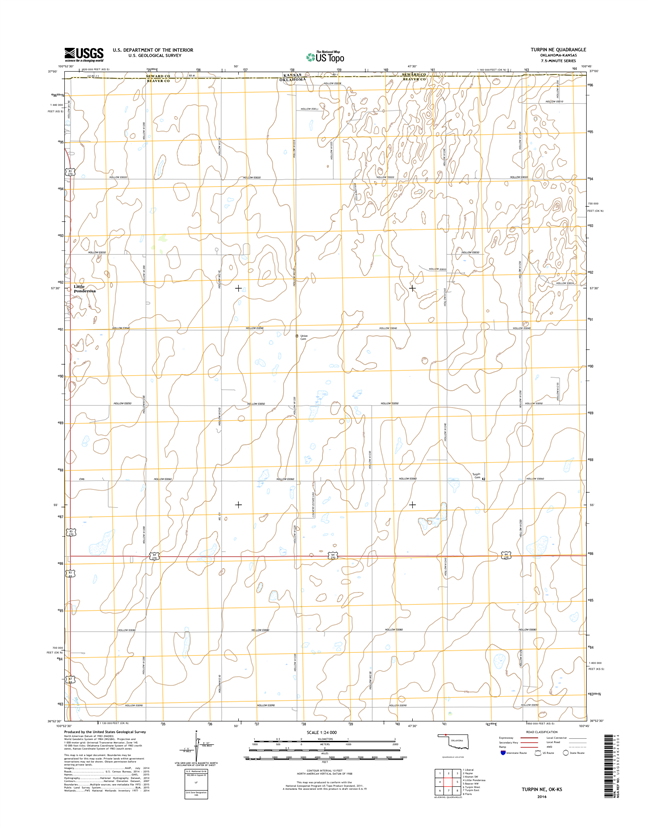 Turpin NE Oklahoma - Kansas - 24k Topo Map