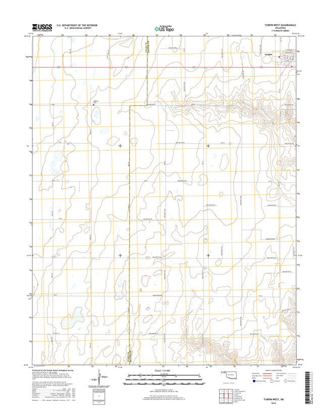 Turpin West Oklahoma  - 24k Topo Map