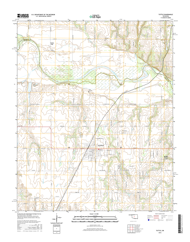 Tuttle Oklahoma  - 24k Topo Map