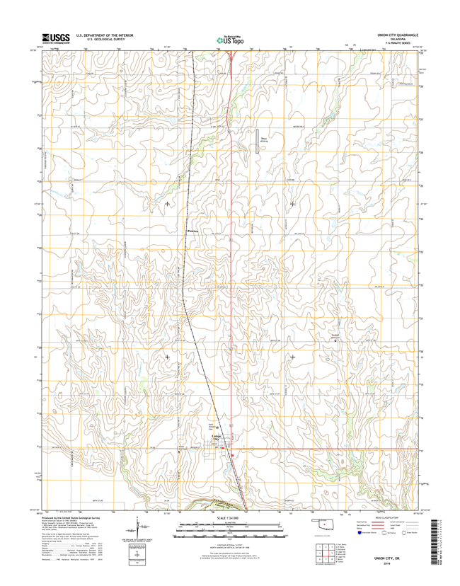 Union City Oklahoma  - 24k Topo Map