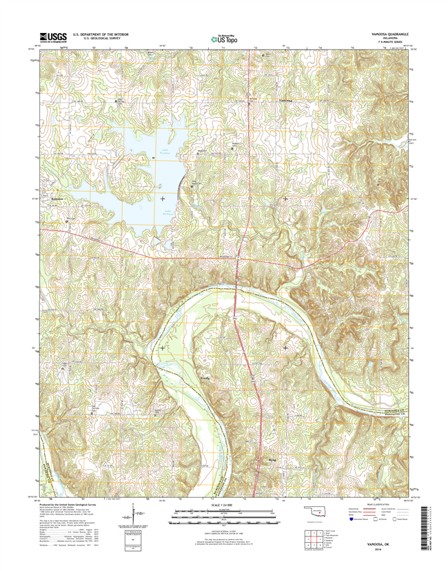 Vamoosa Oklahoma  - 24k Topo Map