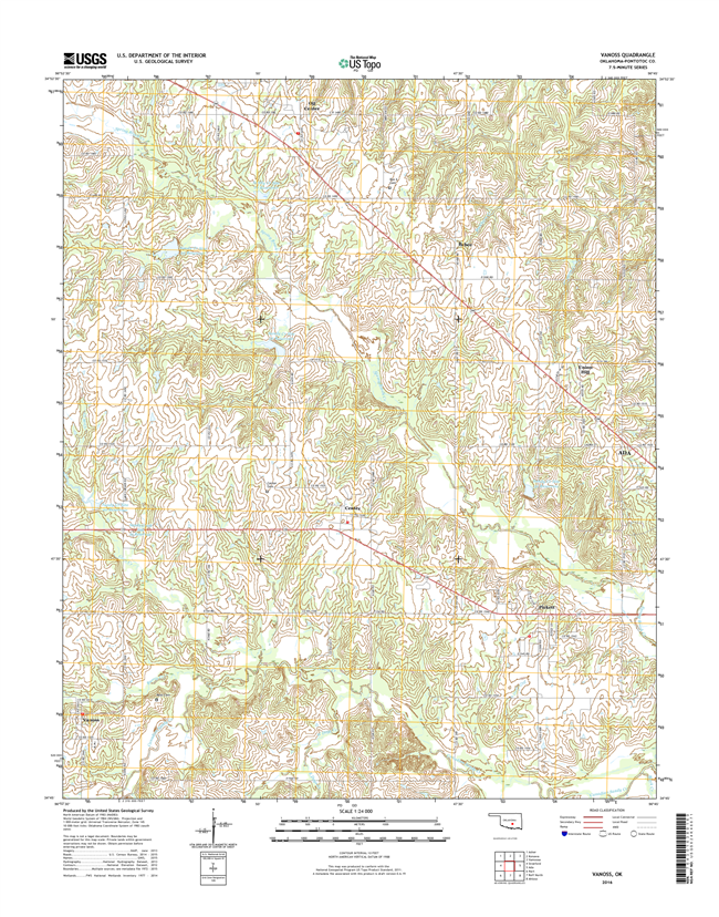 Vanoss Oklahoma  - 24k Topo Map