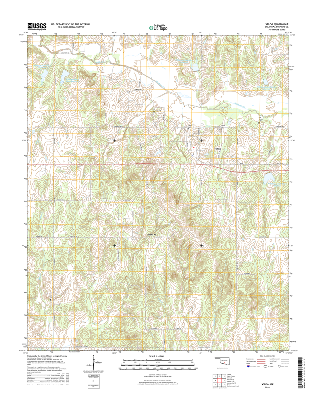 Velma Oklahoma  - 24k Topo Map